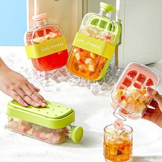 2 In 1 Water Bottles Cubes Tray with Lid and Bin